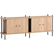 Moebe - Shelving System s.65.2.D Regal -  Doppelt - Eiche/Schwarz