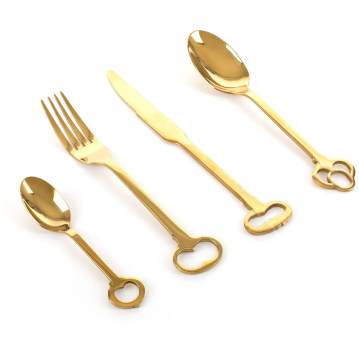 Seletti - Keytlery Besteckset (24 Stck.) - Gold Seletti - Keytlery Besteckset (24 Stck.) - Gold