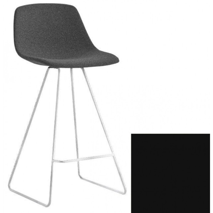 La Palma - Miunn Barhocker 65 cm weiß - Leder Schwarz La Palma - Miunn Barhocker 65 cm weiß - Leder Schwarz