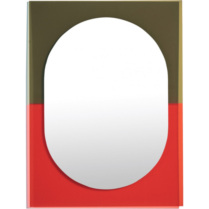 Petite Friture - Wander Spiegel M - Zinnoberrot / Kaki Petite Friture - Wander Spiegel M - Zinnoberrot / Kaki