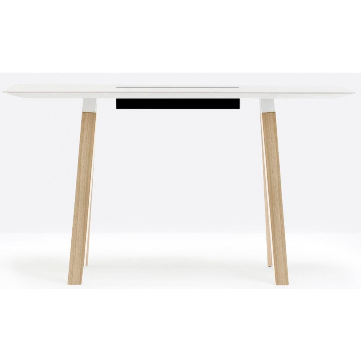 Pedrali - Arki Wood Tisch mit Kabelkanal - Weiß Pedrali - Arki Wood Tisch mit Kabelkanal - Weiß