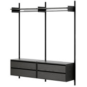 New Works - Wardrobe Regal 2 mit Schubladen - Esche Schwarz / Schwarz