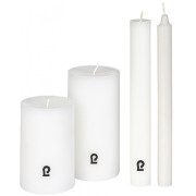 Lambert - Kerze Rund H 24 cm (6er Set) - Weiß