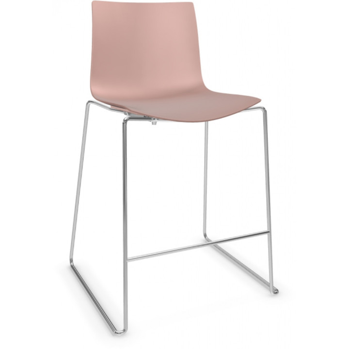 Arper - Catifa 46 0474 Barhocker einfarbig H 64cm - Rosé | Verchromt Arper - Catifa 46 0474 Barhocker einfarbig H 64cm - Rosé | Verchromt