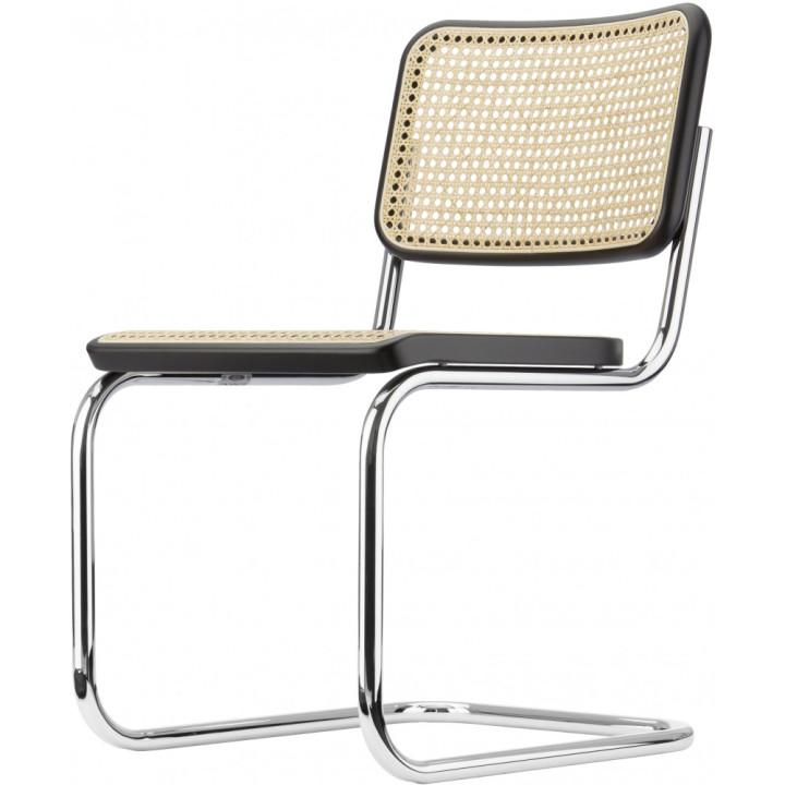Thonet - S 32 V Freischwinger - TP 29 Schwarz Beize (Gestell: Chrom Standard) Thonet - S 32 V Freischwinger - TP 29 Schwarz Beize (Gestell: Chrom Standard)