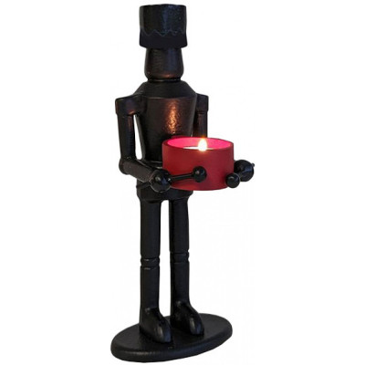 Lambert - Taiko Kerzenständer Nussknacker S - Schwarz / Matt Rot Lambert - Taiko Kerzenständer Nussknacker S - Schwarz / Matt Rot