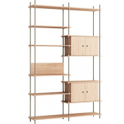 Moebe - Shelving System s.255.2.C Regal -  Doppelt - Eiche/Warmes Grau