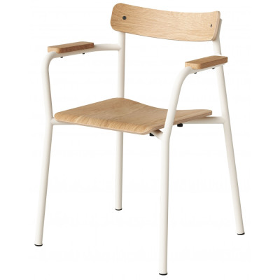 TIPTOE - Etude Armlehnstuhl Eiche Natur - Cremeweiß TIPTOE - Etude Armlehnstuhl Eiche Natur - Cremeweiß