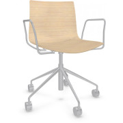 Arper - Catifa 46 0352 Drehstuhl mit Armlehnen einfarbig - Eiche gebleicht