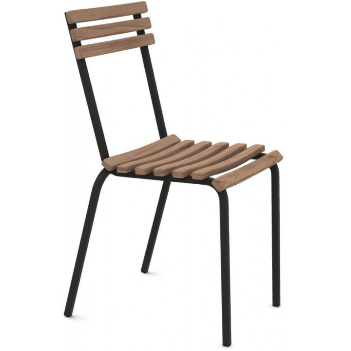 Ethimo - Laren Stuhl - Teakholz natur / Kaffeebraun Ethimo - Laren Stuhl - Teakholz natur / Kaffeebraun