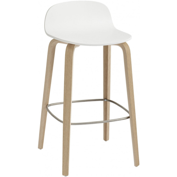 Muuto - Visu Barhocker -  niedrig - Eiche / Weiß Muuto - Visu Barhocker -  niedrig - Eiche / Weiß