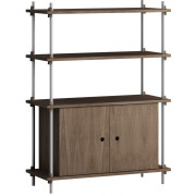 Moebe - Shelving System s.115.1.B Regal -  Einfach - Eiche geräuchert / Edelstahl