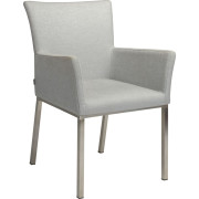 Stern - Artus Sessel Edelstahl - Hellgrau / Seidengrau meliert