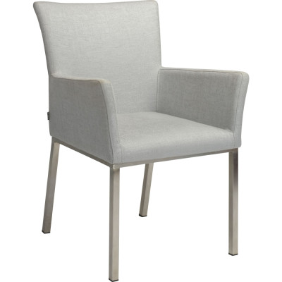 Stern - Artus Sessel Edelstahl - Hellgrau / Seidengrau meliert Stern - Artus Sessel Edelstahl - Hellgrau / Seidengrau meliert