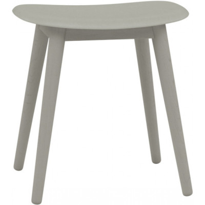 Muuto - Fiber Hocker mit Holzgestell - Grau (Recyceltes Plastik) Muuto - Fiber Hocker mit Holzgestell - Grau (Recyceltes Plastik)