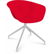 Arper - Duna 02 4206 Drehstuhl Spinnenfuß - Rot | Alu glänzend