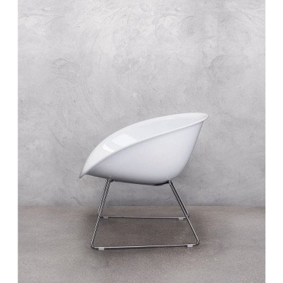Pedrali - Gliss 340 Lounge Kufenstuhl - Weiß | Verchromt Pedrali - Gliss 340 Lounge Kufenstuhl - Weiß | Verchromt