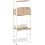TIPTOE - Unit Schreibtischregal mit Türen - Creme weiß | 215 cm | 80 cm