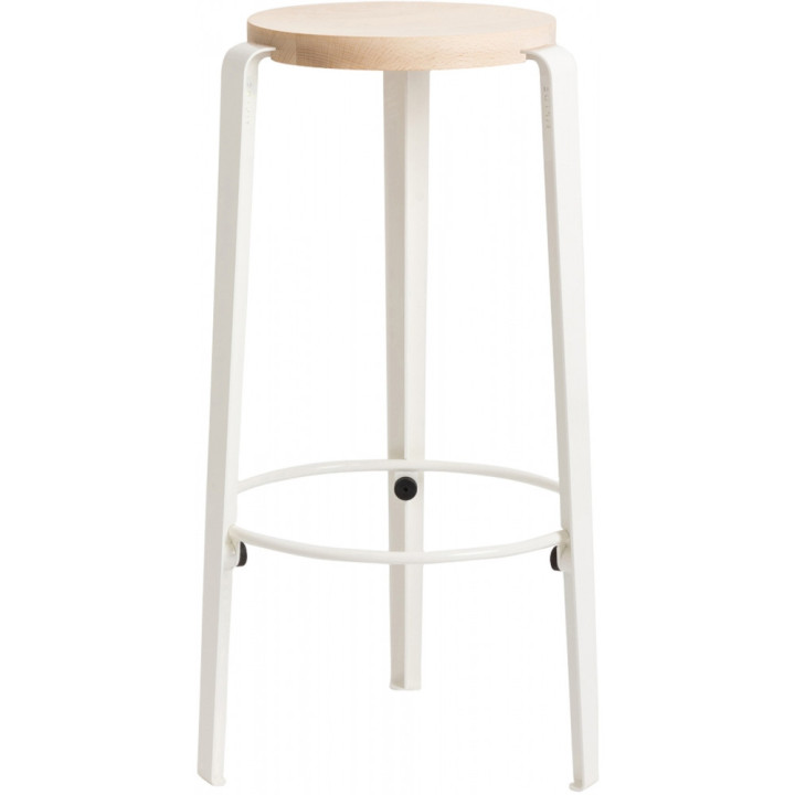 TIPTOE - Big Lou Bar Hocker Buche massiv - Cloudy White TIPTOE - Big Lou Bar Hocker Buche massiv - Cloudy White