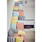 Jan Kurtz - Somnia Kissen Blockstreifen 60x40 cm - Hellgrau