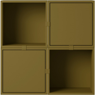 Muuto - Stacked Storage System Flur Regal Konfiguration 4 - Braun Grün Muuto - Stacked Storage System Flur Regal Konfiguration 4 - Braun Grün
