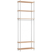 Moebe - Shelving System s.255.1.F Regal -  Einfach - Eiche / Edelstahl