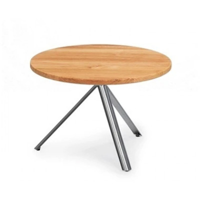 Weishäupl - Trio Beistelltisch Teak - Ø 65 cm | Edelstahl Weishäupl - Trio Beistelltisch Teak - Ø 65 cm | Edelstahl