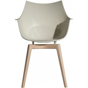 Driande - Meridiana Stuhl mit 4 Holzbeinen - White/Natural