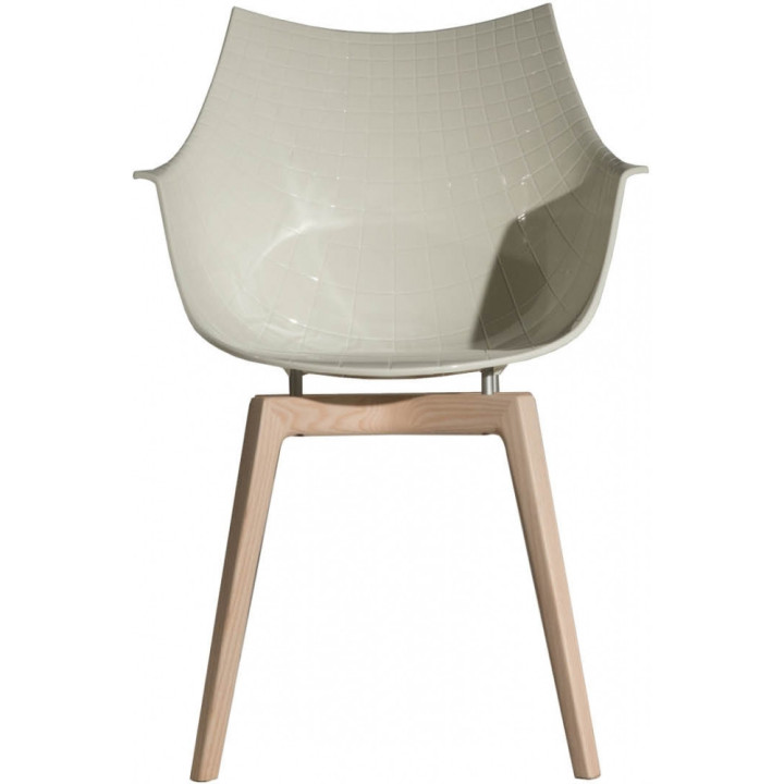 Driande - Meridiana Stuhl mit 4 Holzbeinen - White/Natural Driande - Meridiana Stuhl mit 4 Holzbeinen - White/Natural