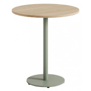 TIPTOE - Moka Bistrotisch Eiche massiv rund - Eukalyptus Grau