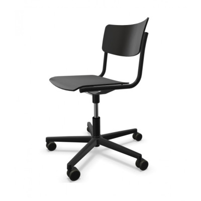 Thonet - S 43 DR Drehsessel - Schwarz (Gestell: Aluminium Schwarz) Thonet - S 43 DR Drehsessel - Schwarz (Gestell: Aluminium Schwarz)
