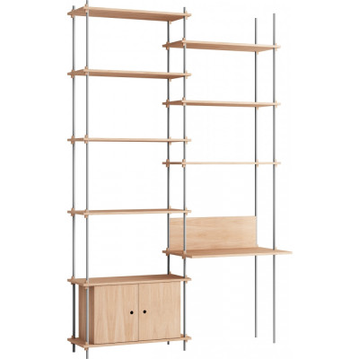 Moebe - Shelving System s.255.2.E Regal -  Doppelt - Eiche / Edelstahl Moebe - Shelving System s.255.2.E Regal -  Doppelt - Eiche / Edelstahl