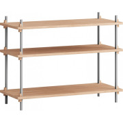Moebe - Shelving System s.65.1.A Regal -  Einfach - Eiche / Edelstahl
