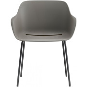 Pedrali - Babila XL 2734R Armlehnstuhl Stahlrohrgestell recycelt - Recyceltes Grau (Gestell: Schwarz)