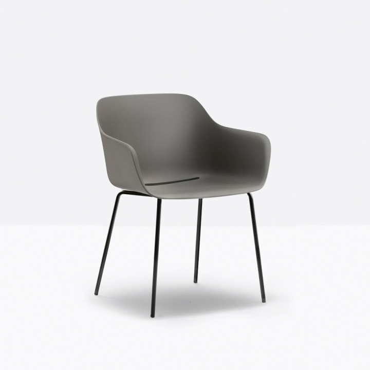 Pedrali - Babila XL 2734R Armlehnstuhl Stahlrohrgestell recycelt Pedrali - Babila XL 2734R Armlehnstuhl Stahlrohrgestell recycelt