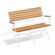 Weishäupl - Classic Bank mit Armlehnen - 2-Sitzer | Weiß