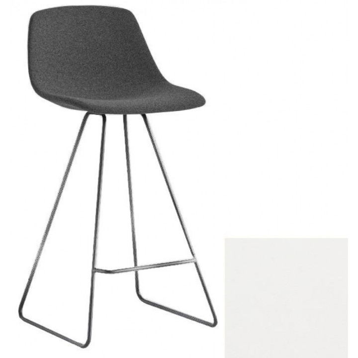 La Palma - Miunn Barhocker 65 cm matt verchromt - Leder Weiß La Palma - Miunn Barhocker 65 cm matt verchromt - Leder Weiß