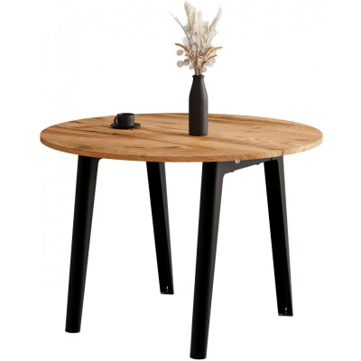 TIPTOE - New Modern Tisch rund - Recyceltes Altholz | Graphite Black TIPTOE - New Modern Tisch rund - Recyceltes Altholz | Graphite Black