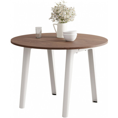 TIPTOE - New Modern Tisch rund - Walnuss | Cloudy White TIPTOE - New Modern Tisch rund - Walnuss | Cloudy White