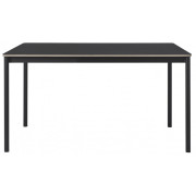 Muuto - Base Tisch mit Holzkante - 250 x 90 cm | Schwarz (Linoleum); Gestell: Weiß