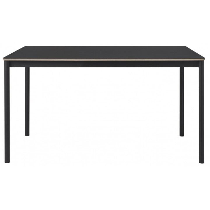 Muuto - Base Tisch mit Holzkante - 250 x 90 cm | Schwarz (Linoleum); Gestell: Weiß Muuto - Base Tisch mit Holzkante - 250 x 90 cm | Schwarz (Linoleum); Gestell: Weiß
