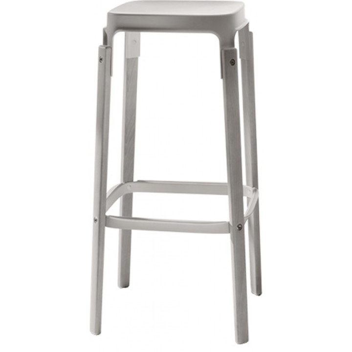 Magis - Steelwood Barhocker 78 cm - Buche Grau lackiert Magis - Steelwood Barhocker 78 cm - Buche Grau lackiert