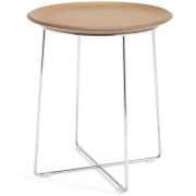 Kartell - Al Wood Beistelltisch Basic Veneer - Holz hell / Chrom