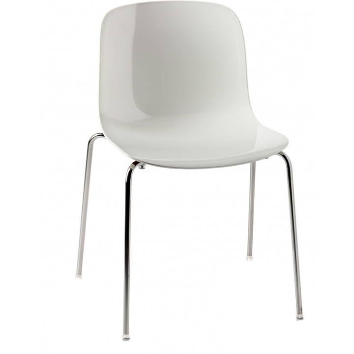 Magis - Troy Stapelstuhl 4 Beine - Chrom/Weiß-Clear Magis - Troy Stapelstuhl 4 Beine - Chrom/Weiß-Clear