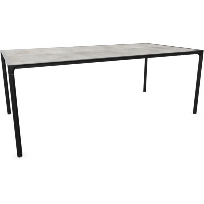 Emu - Terramare rechteckiger Tisch mit Platte aus Steinzeug - Schwarz (24) / Blei (53)