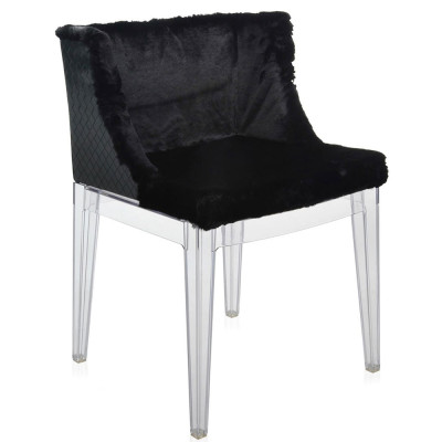 Kartell - Mademoiselle Stuhl Kravitz - Pelz Leder-Transparent Kartell - Mademoiselle Stuhl Kravitz - Pelz Leder-Transparent