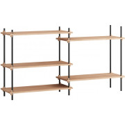 Moebe - Shelving System s.85.2.A Regal -  Doppelt - Eiche/Schwarz