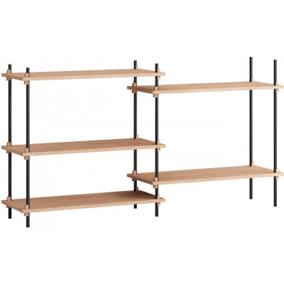 Moebe - Shelving System s.85.2.A Regal -  Doppelt - Eiche/Schwarz Moebe - Shelving System s.85.2.A Regal -  Doppelt - Eiche/Schwarz