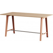 TIPTOE - New Modern Hoher Tisch ökozertifiziertes Holz - 190x95 cm | 90 cm | Ash pink