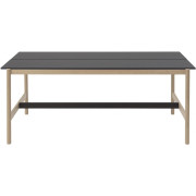 Muuto - Linear System Hoher Tisch 110 cm - 95 cm | Schwarzes Nanolaminat/ Eiche